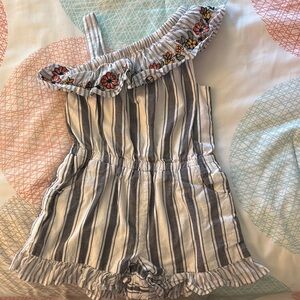 Janie & Jack Striped Ruffle Kids Romper